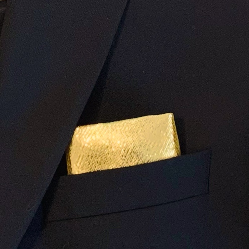 Gold Metallic Pocket Square / Handkerchief NWOT